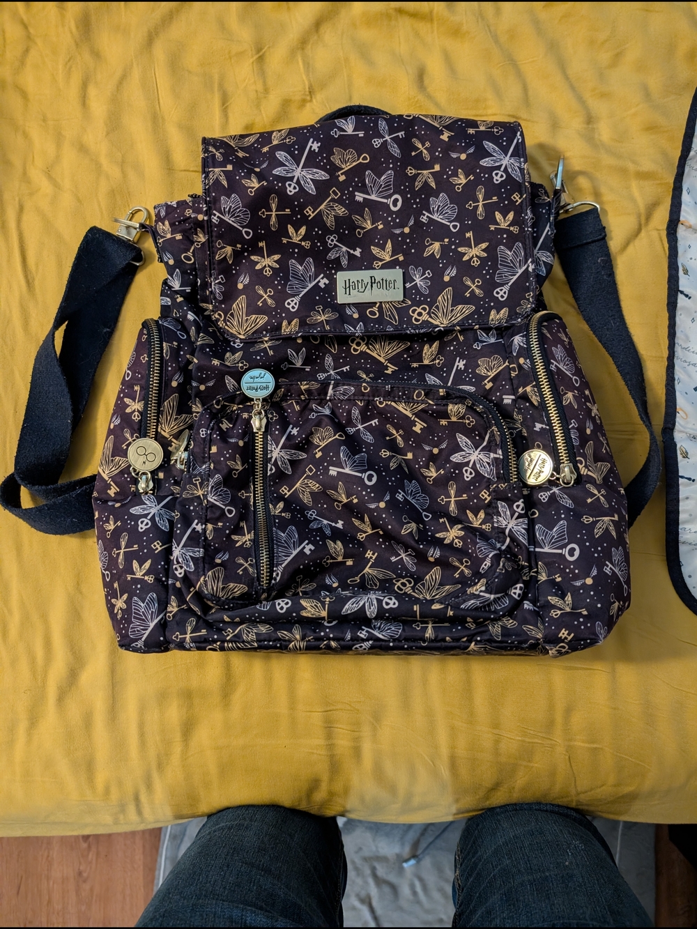 Ju-Ju-Be Harry Potter Themed Baby Bag with Gold and White Motifs